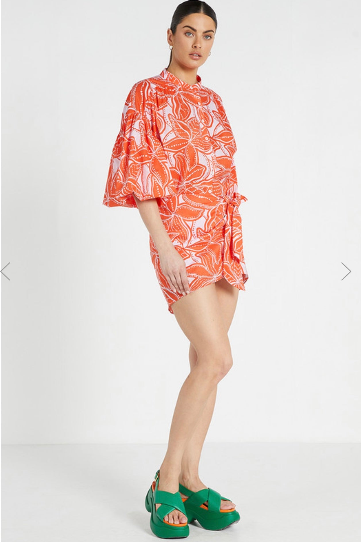 Tie Front Mini Skirt - Ukiyo Print