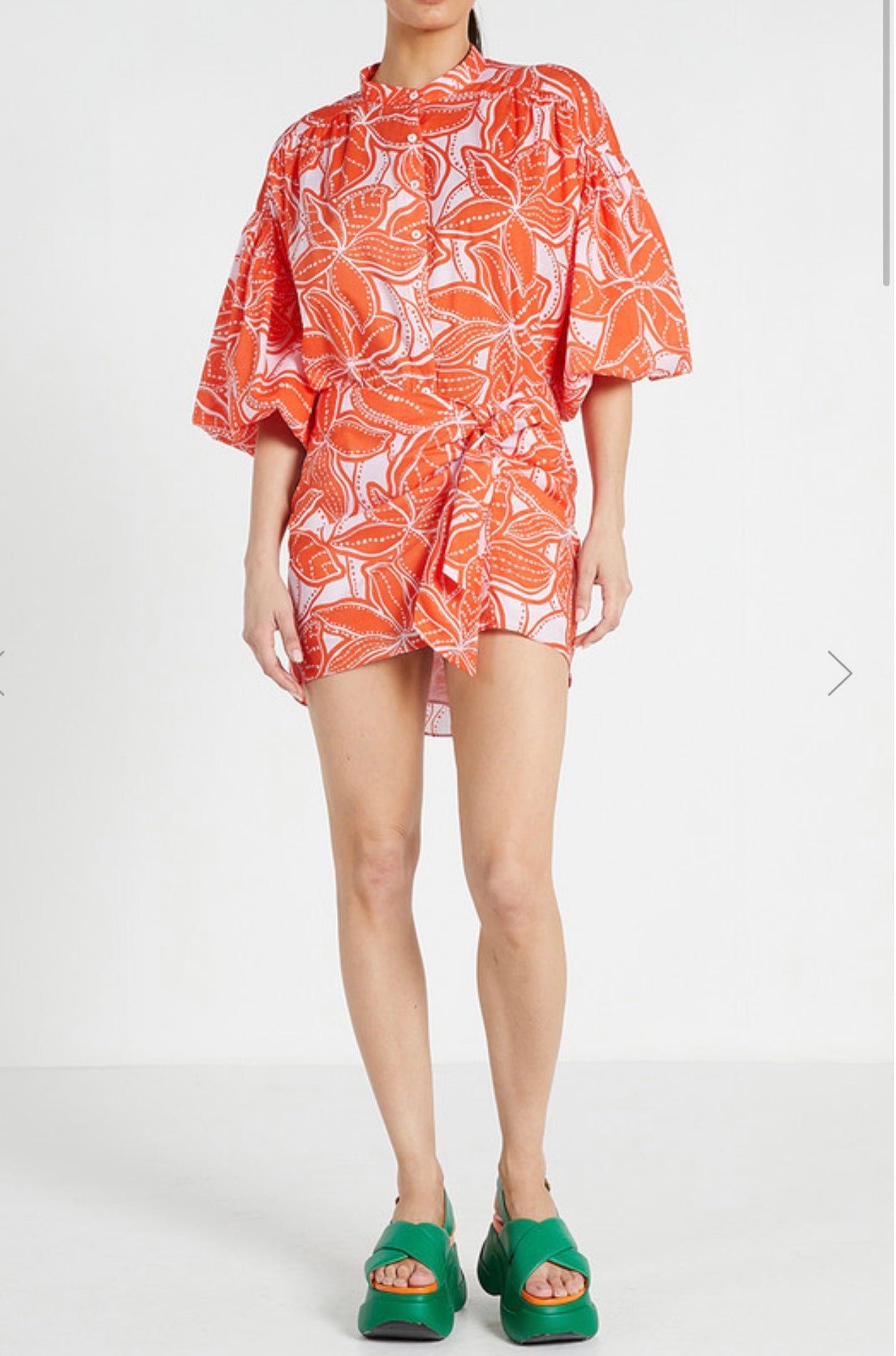 Tie Front Mini Skirt - Ukiyo Print
