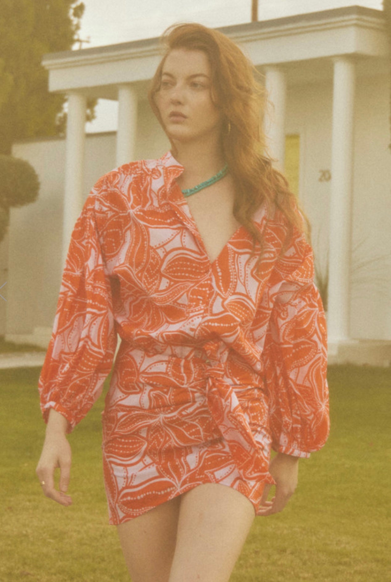 Tie Front Mini Skirt - Ukiyo Print