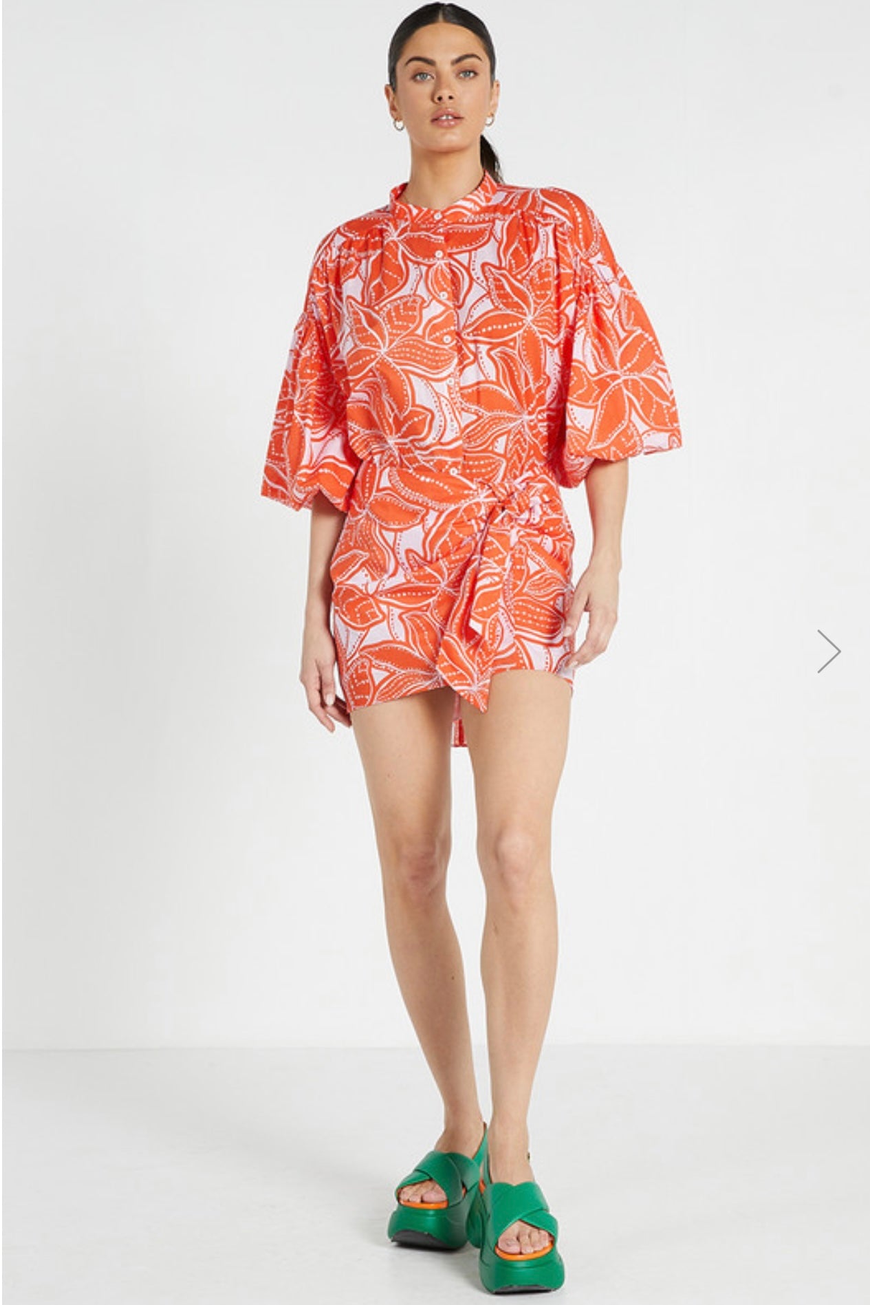 Tie Front Mini Skirt - Ukiyo Print