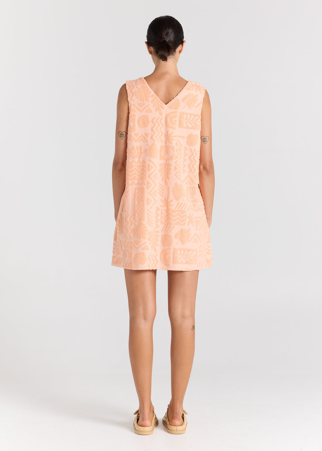 Mai Tai V Tunic Towelling Dress - Peach