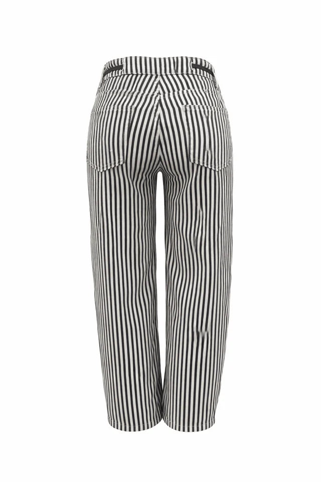 Barrel Jean - Chocolate Stripe