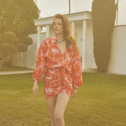 Billow Sleeve Blouse - Ukiyo Print