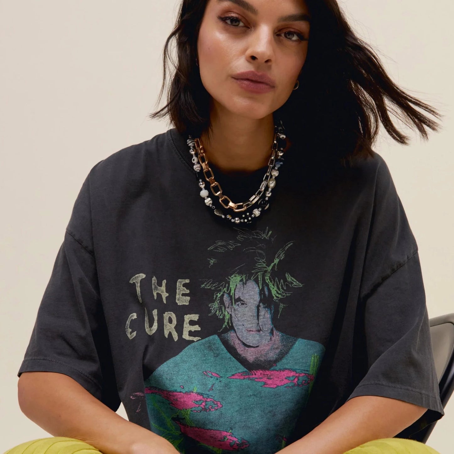 The Cure Beach Party Tour O/S Tee - Pigment Black
