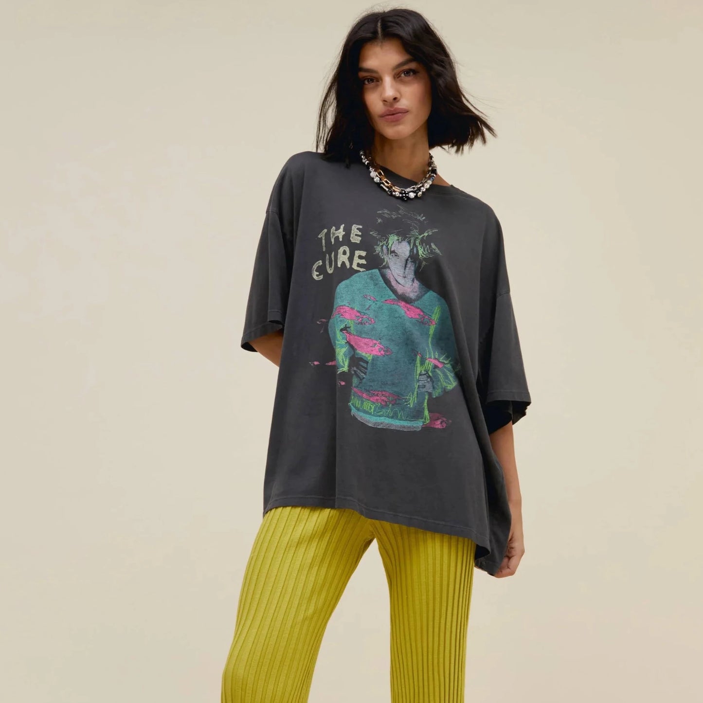 The Cure Beach Party Tour O/S Tee - Pigment Black