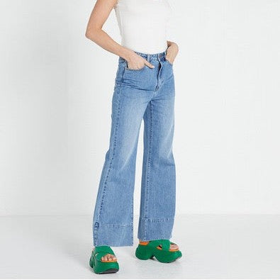 Flared Denim Jean - Light Blue