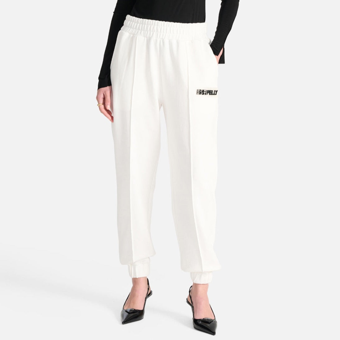 Penny Pintuck Trackpant - Vintage White
