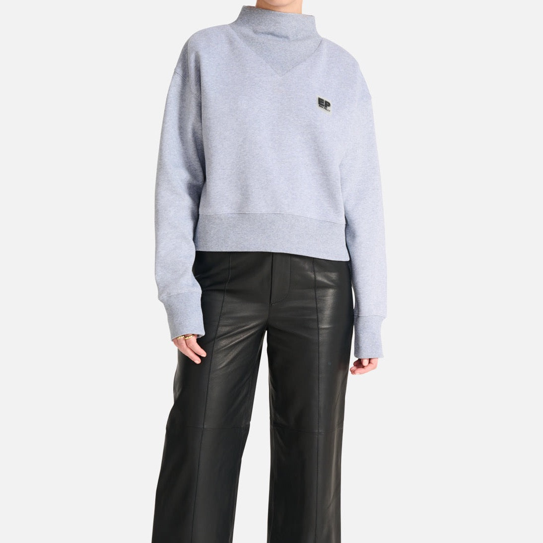 Bailey High Neck Sweater - Grey Marle