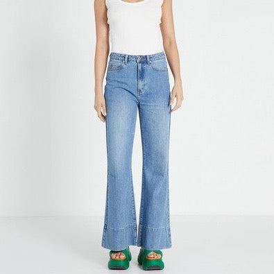 Flared Denim Jean - Light Blue