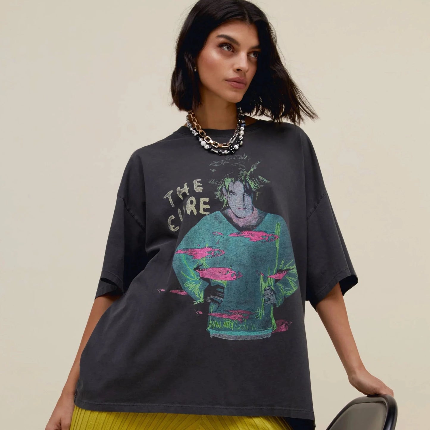 The Cure Beach Party Tour O/S Tee - Pigment Black