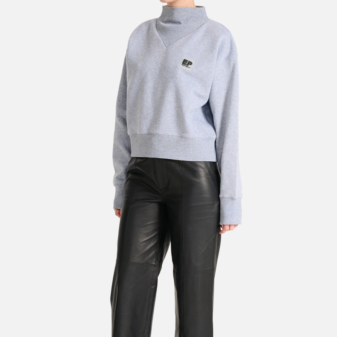 Bailey High Neck Sweater - Grey Marle