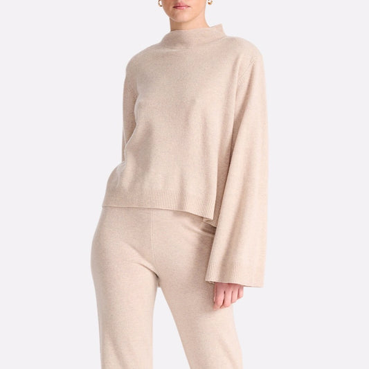Turtle Knit Sweater - Almond Buff