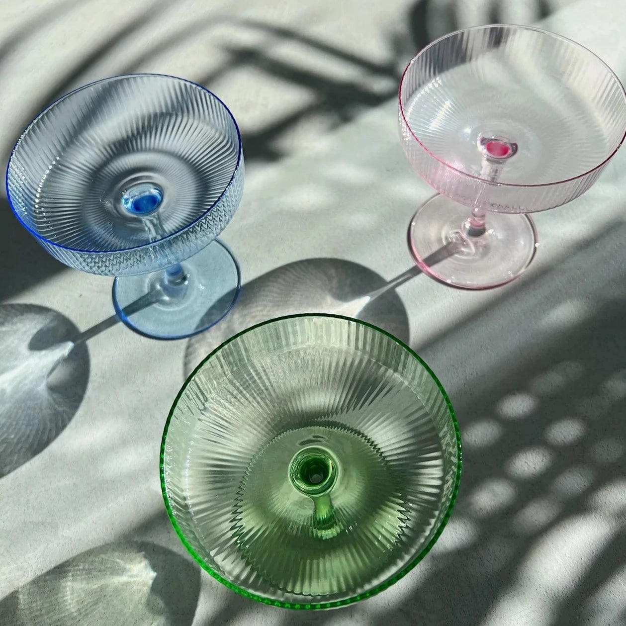 Verdi Ribbed Cocktail Glasses - Set of Two