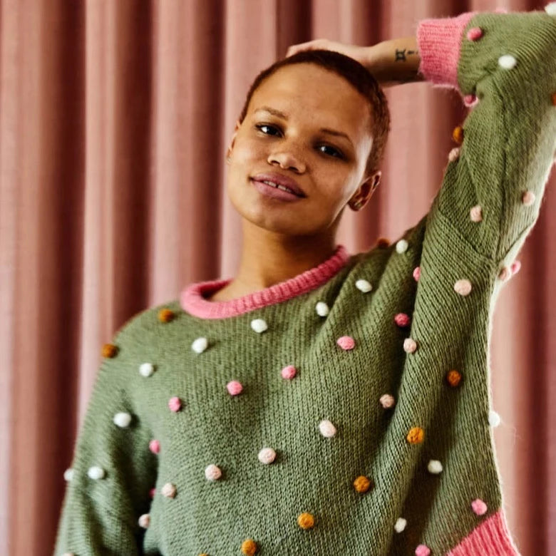 Dotty Spotty Knit Adult Sweater