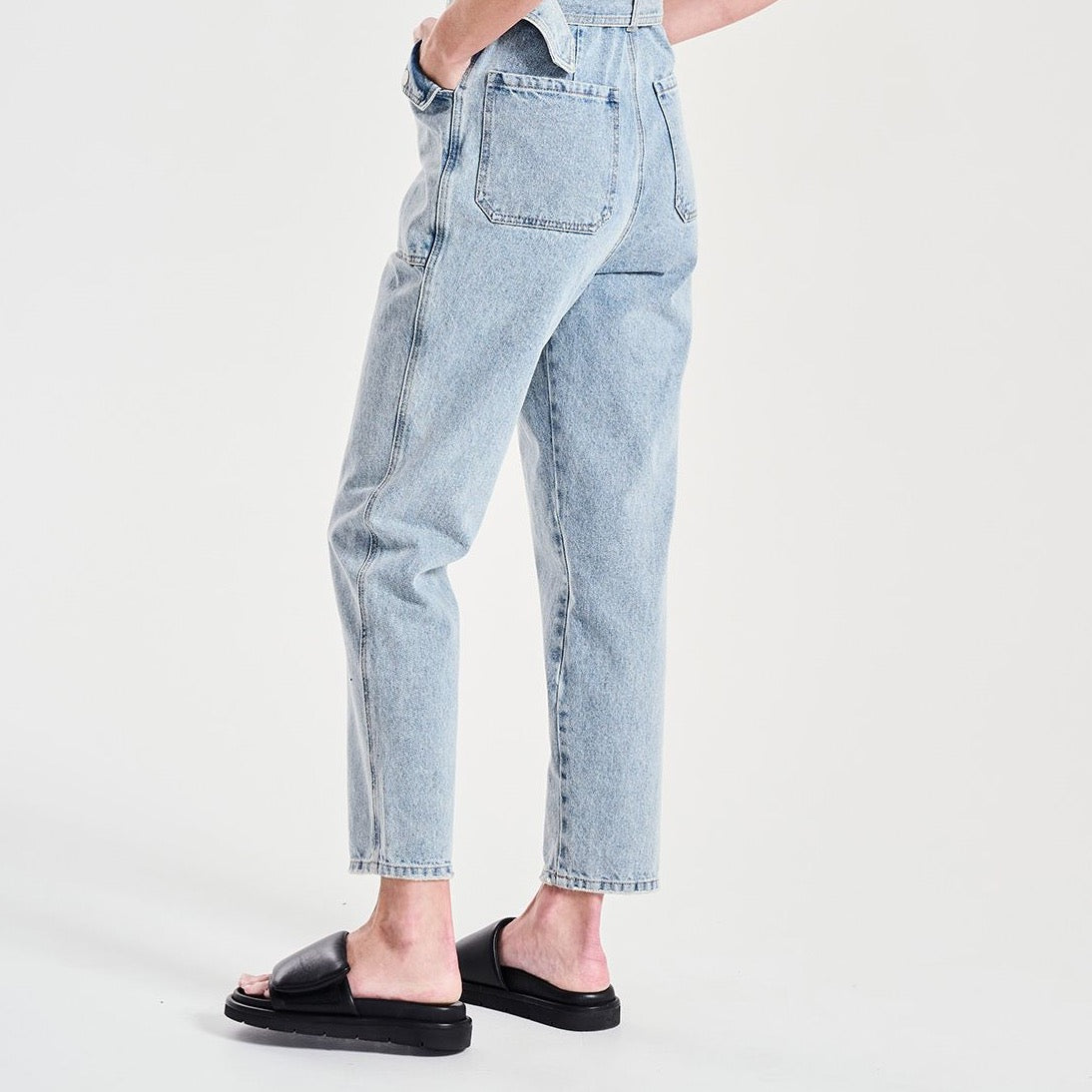 Kiera Denim Boiler Suit - Mid Blue Wash