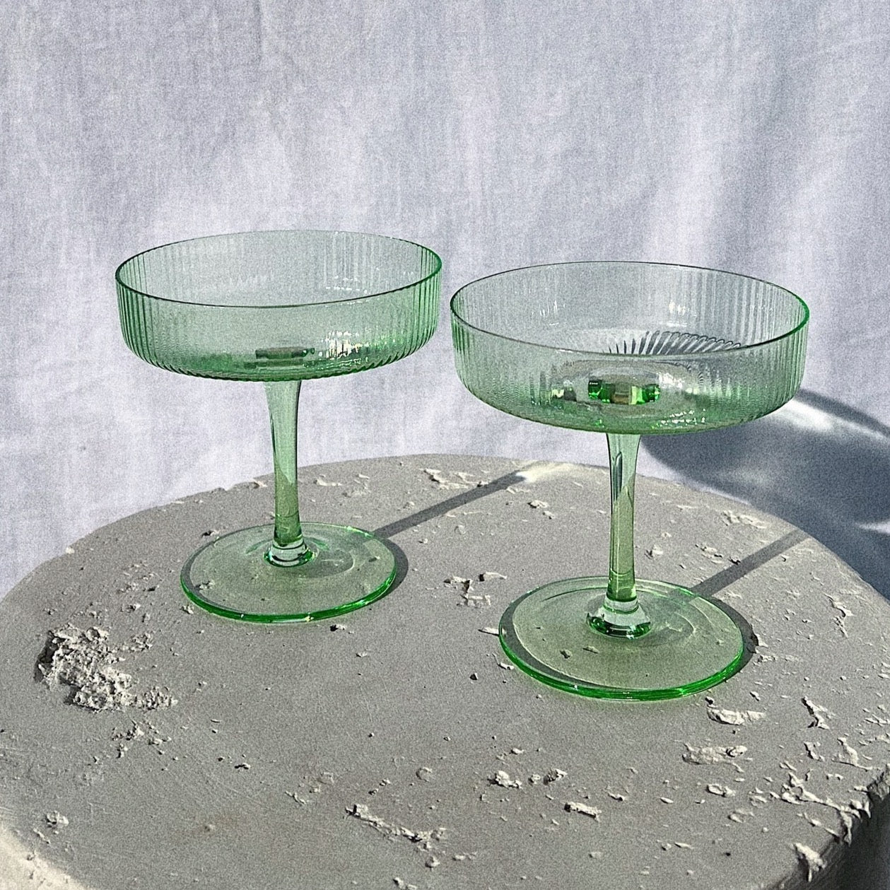 Verdi Ribbed Cocktail Glasses - Set of Two