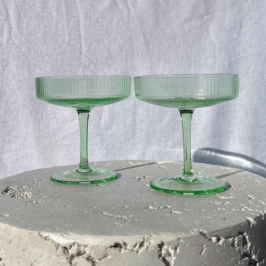 Verdi Ribbed Cocktail Glasses - Set of Two
