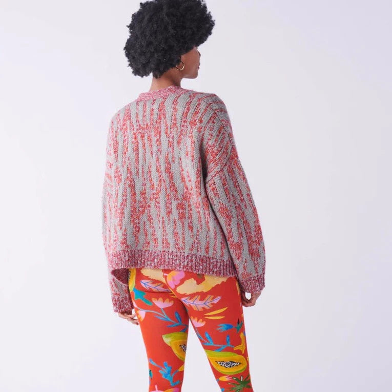 Alligator Zig Zag Short Knitted Cardigan