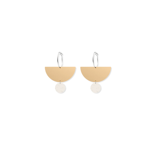 Flaxen Signature Moon and Mini Hoop Earrings