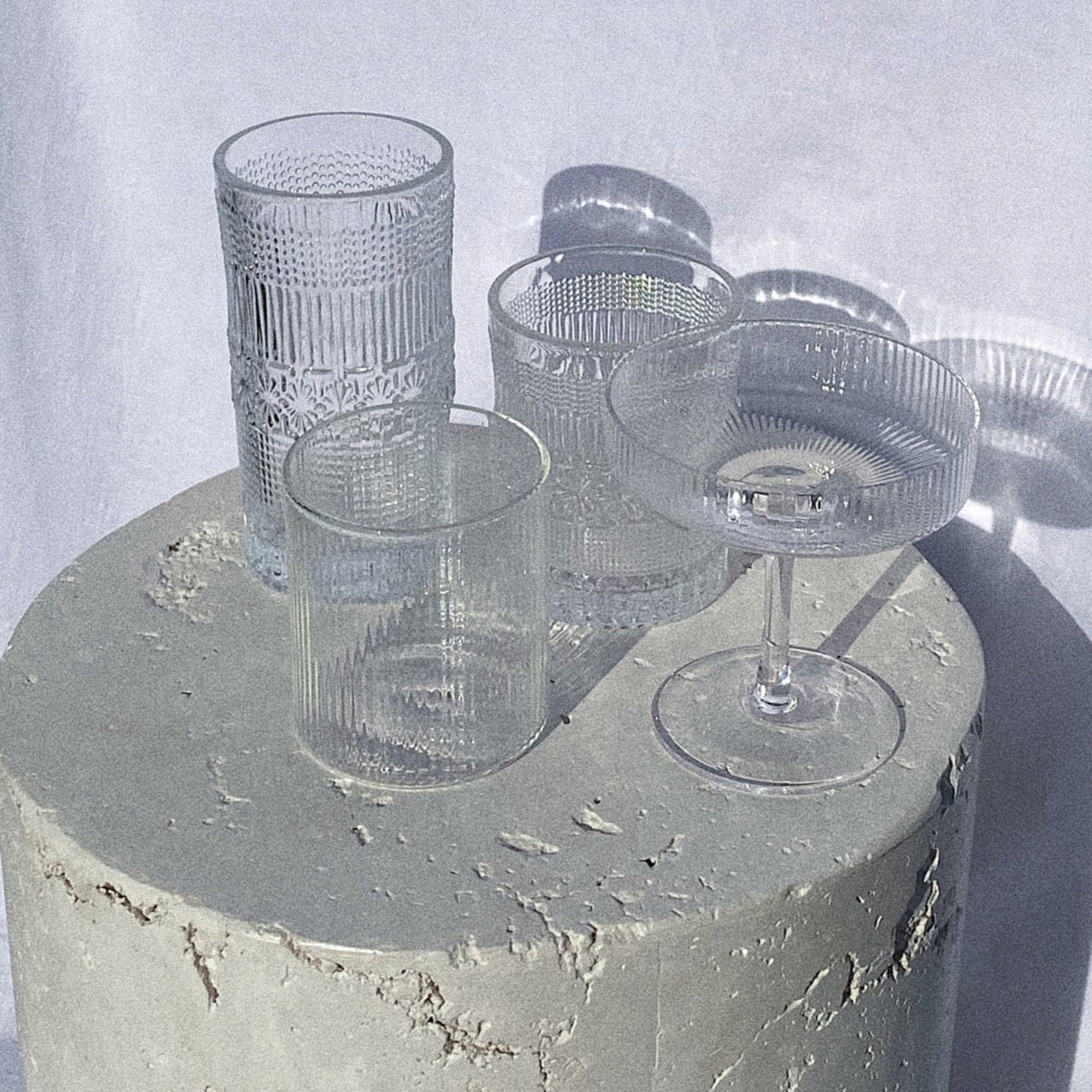Detailed Tall Glass Set