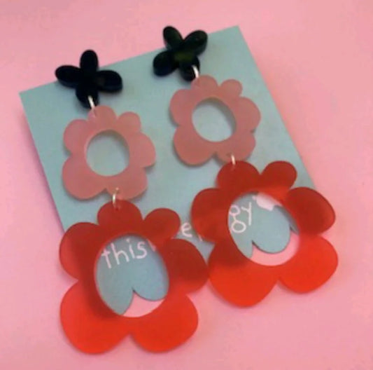 Three Flowers - Indigo/Blush/Watermelon