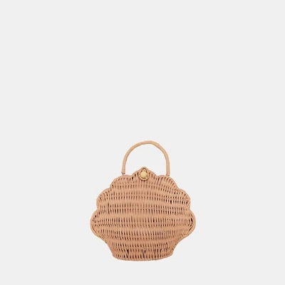 Shell Rattan Bag - Rose