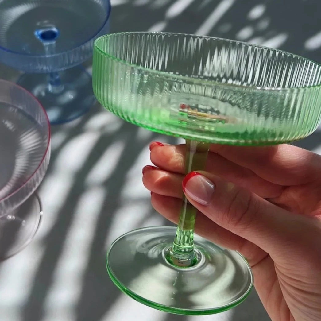 Verdi Ribbed Cocktail Glasses - Set of Two