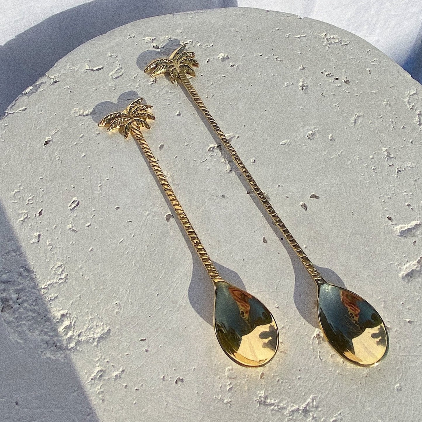 Palm Cocktail Spoon - Brass