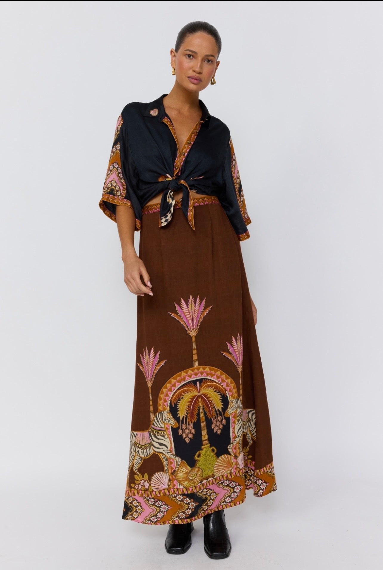 Abigail Maxi Skirt - Safari