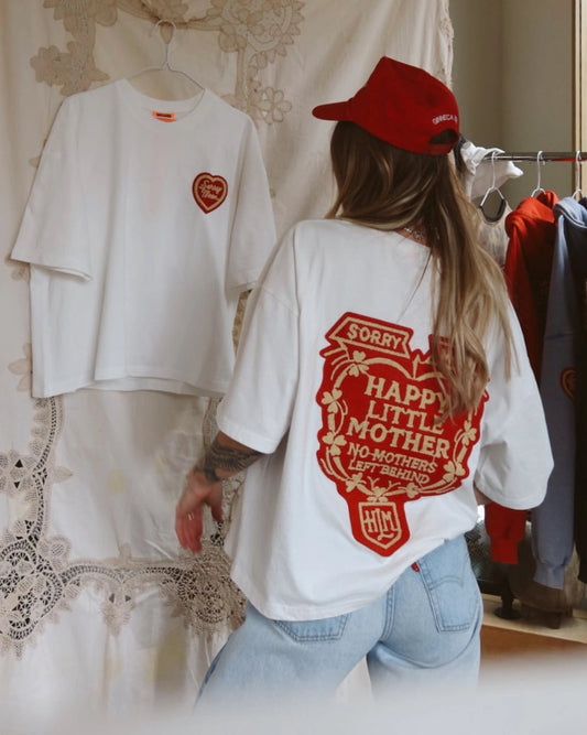 Happy Little Mother Tee - White