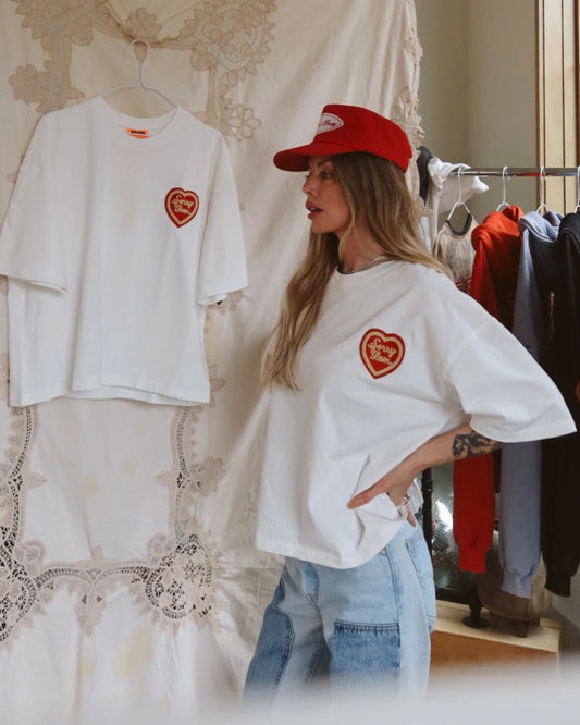 Happy Little Mother Tee - White