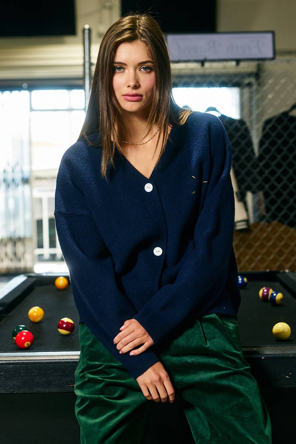Lucky Duck Cardigan - Navy