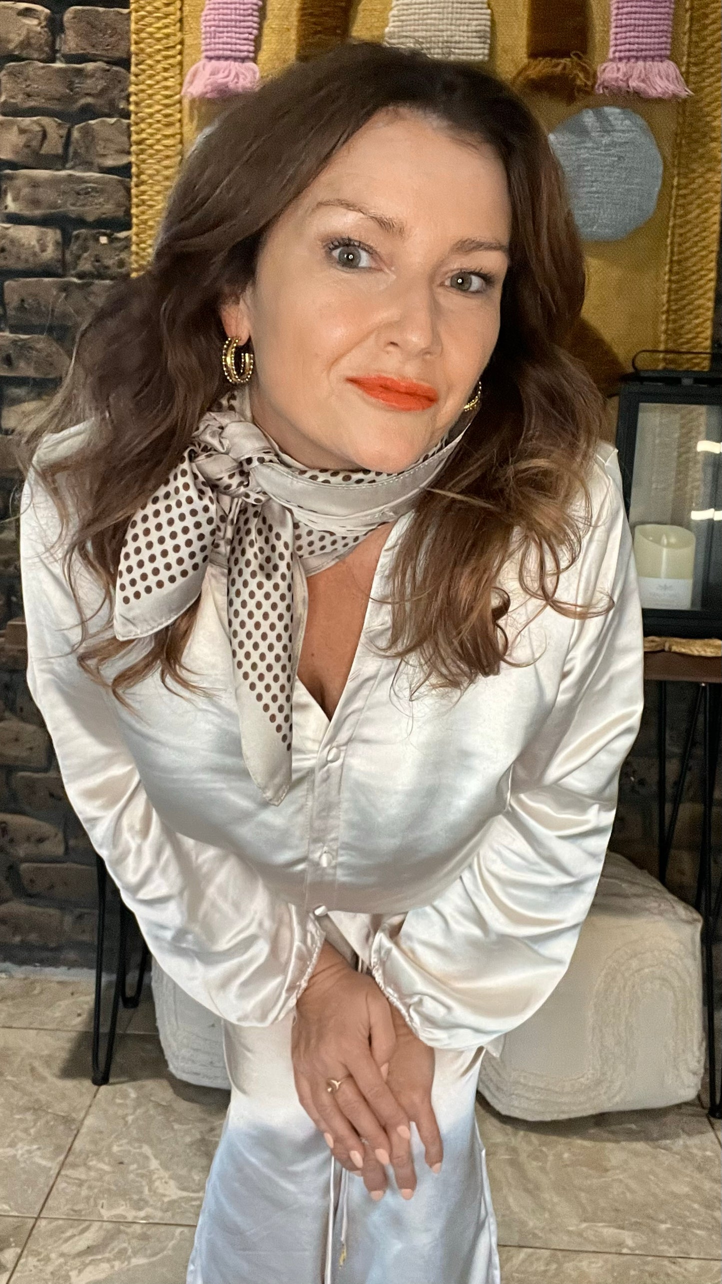 Scarf - Beige/Brown
