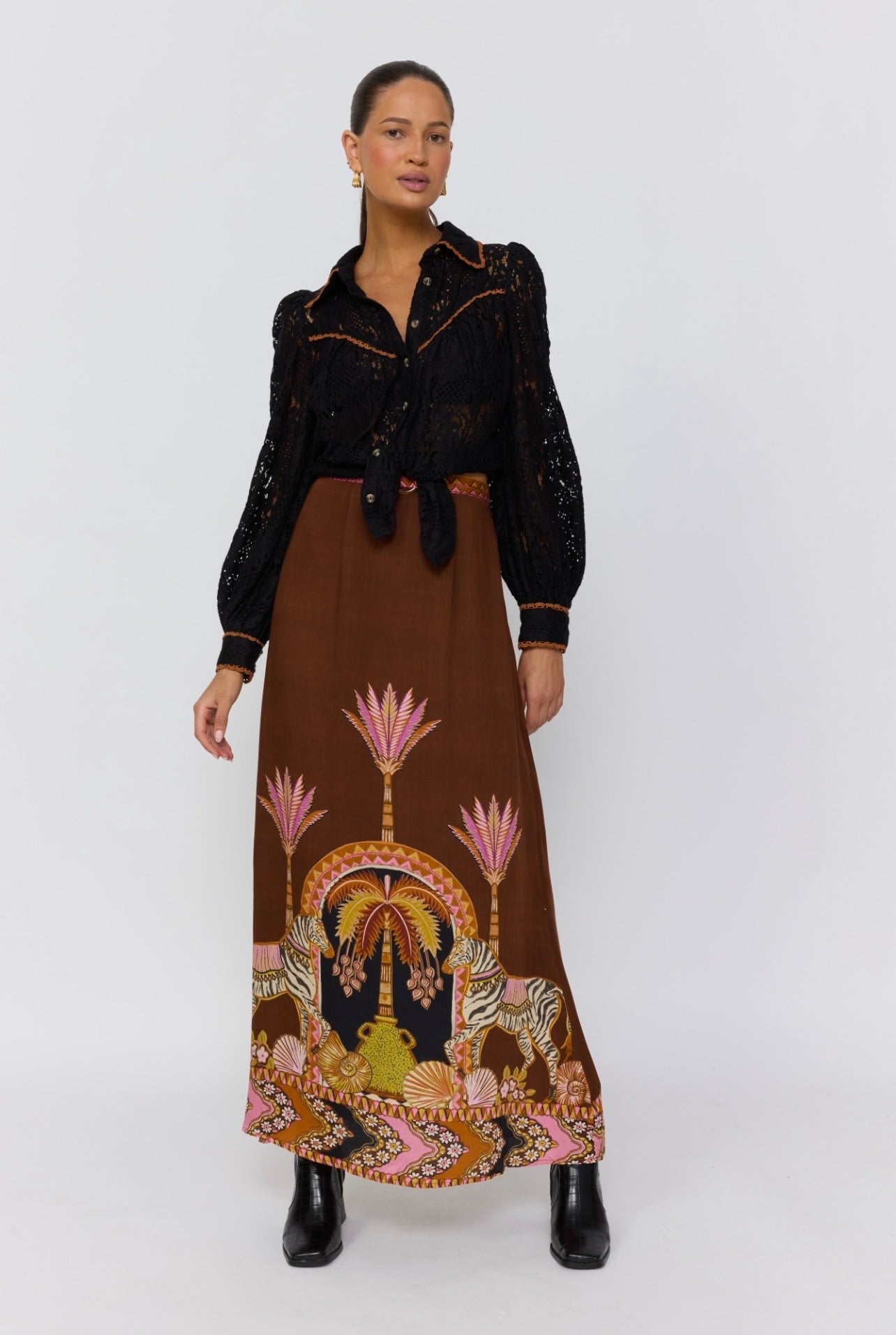 Abigail Maxi Skirt - Safari