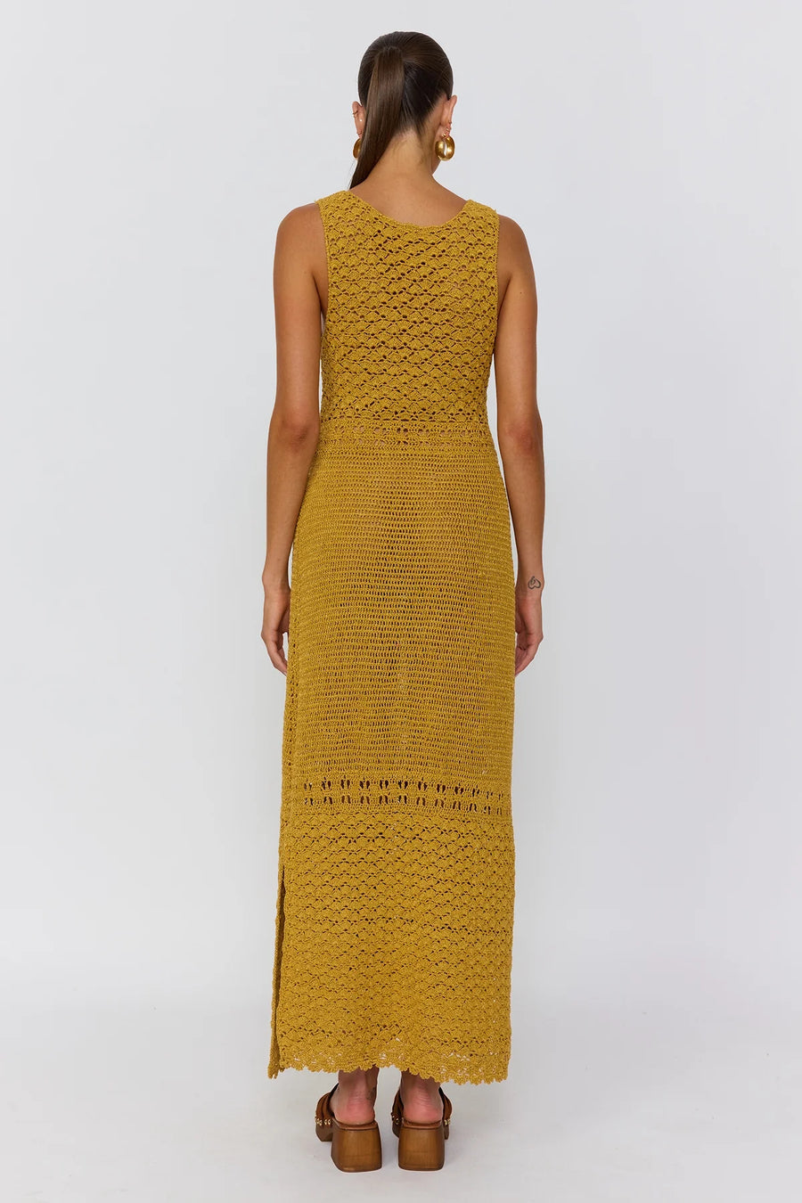 Francis Crochet Maxi Dress - Gold
