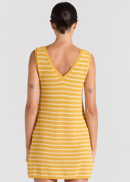 Surfside V Knit Dress - Sunshine
