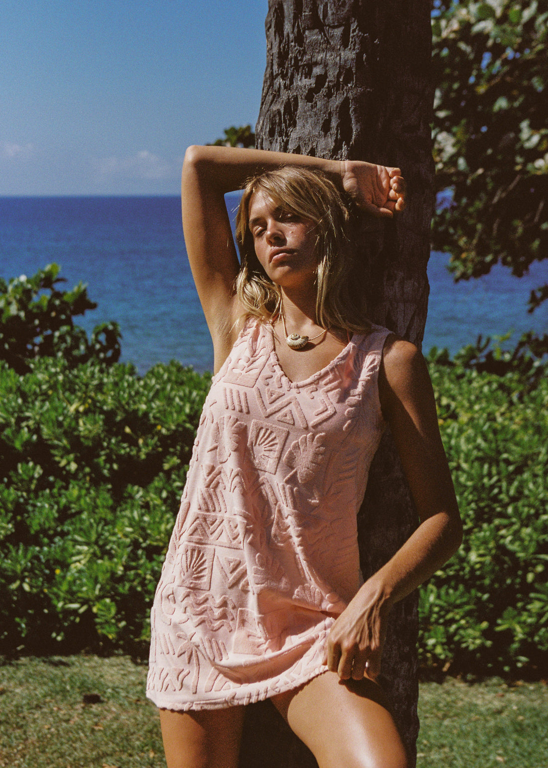 Mai Tai V Tunic Towelling Dress - Peach