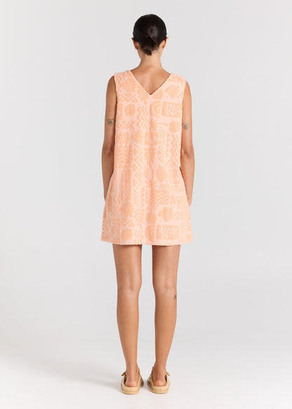 Mai Tai V Tunic Towelling Dress - Peach