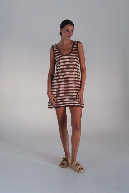 Sorrento U Knit Crochet Dress - Coco