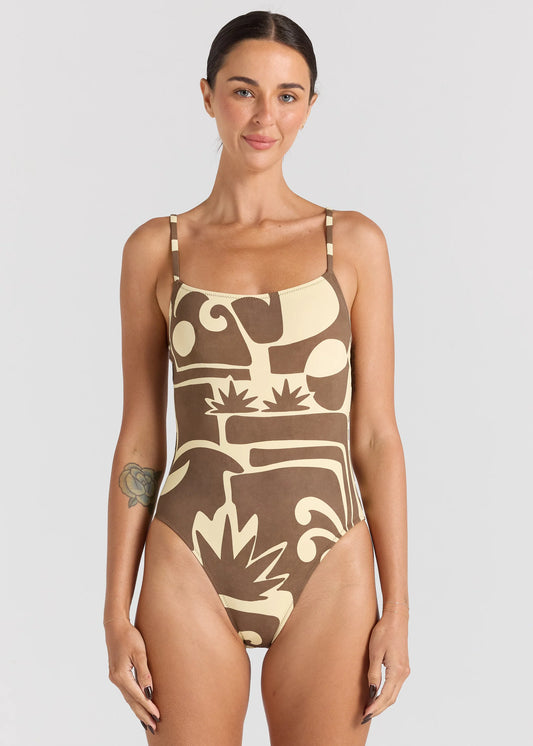 Beachcomber Singlet One Piece Swimsuit - Banana