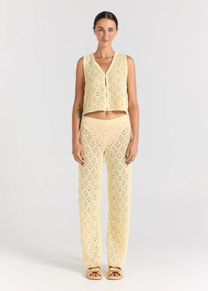 Messina V Knit Top - Lemon