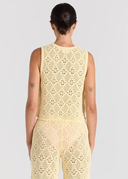 Messina V Knit Top - Lemon