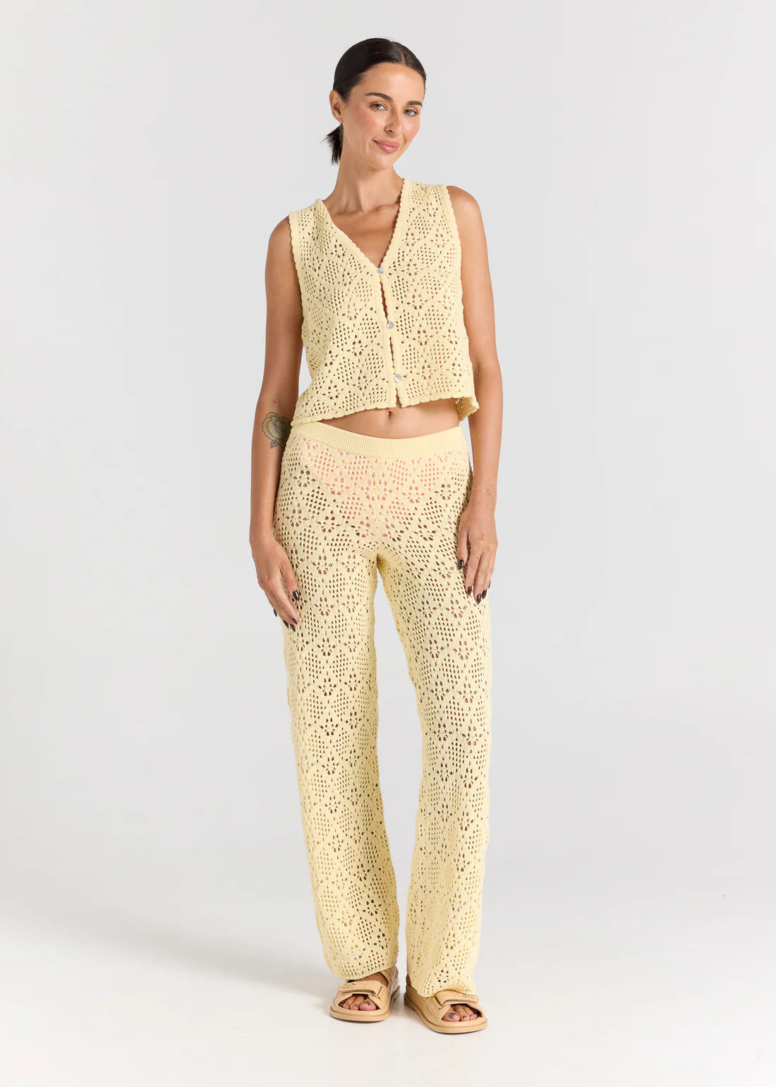 Messina Knit Pant - Lemon