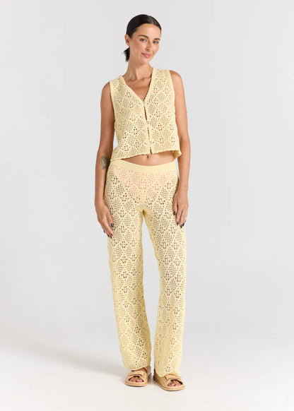 Messina Knit Pant - Lemon