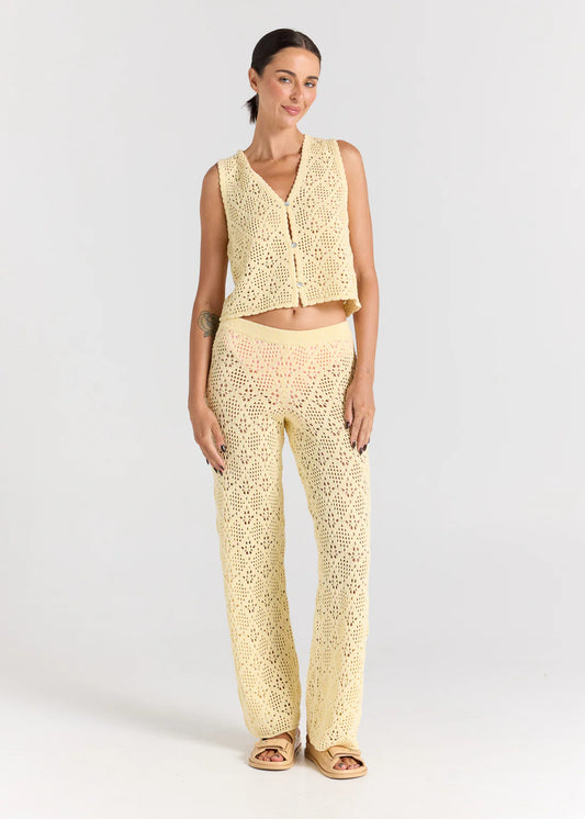Messina Knit Pant - Lemon