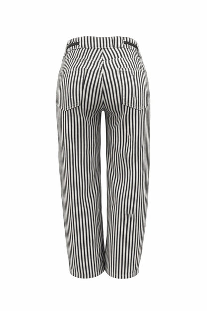 Barrel Jean - Chocolate Stripe