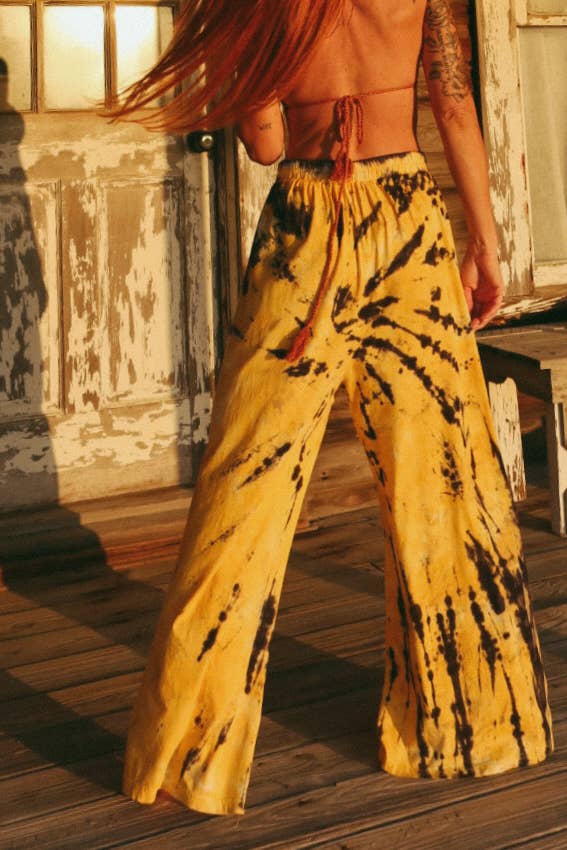 LOST & FOUND TIE-DYE WIDE LEG PANTS