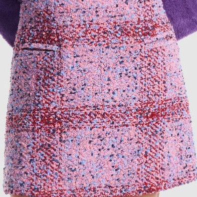 Neve Wool Mini Skirt - Violet Tweed