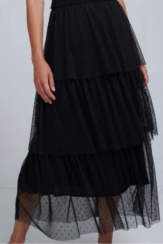 Nyree Lace Skirt - Black