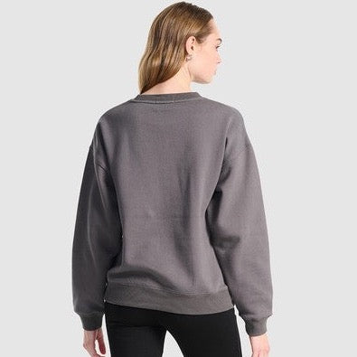 The Flocked Python Relaxed Sweater - Charcoal